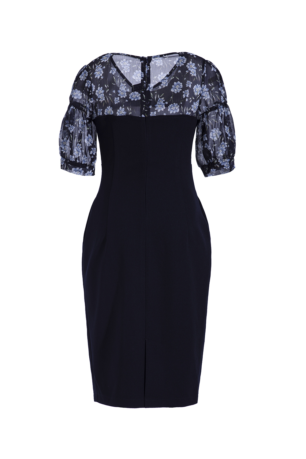 Đầm công sở dáng ôm tay lỡ cổ V 