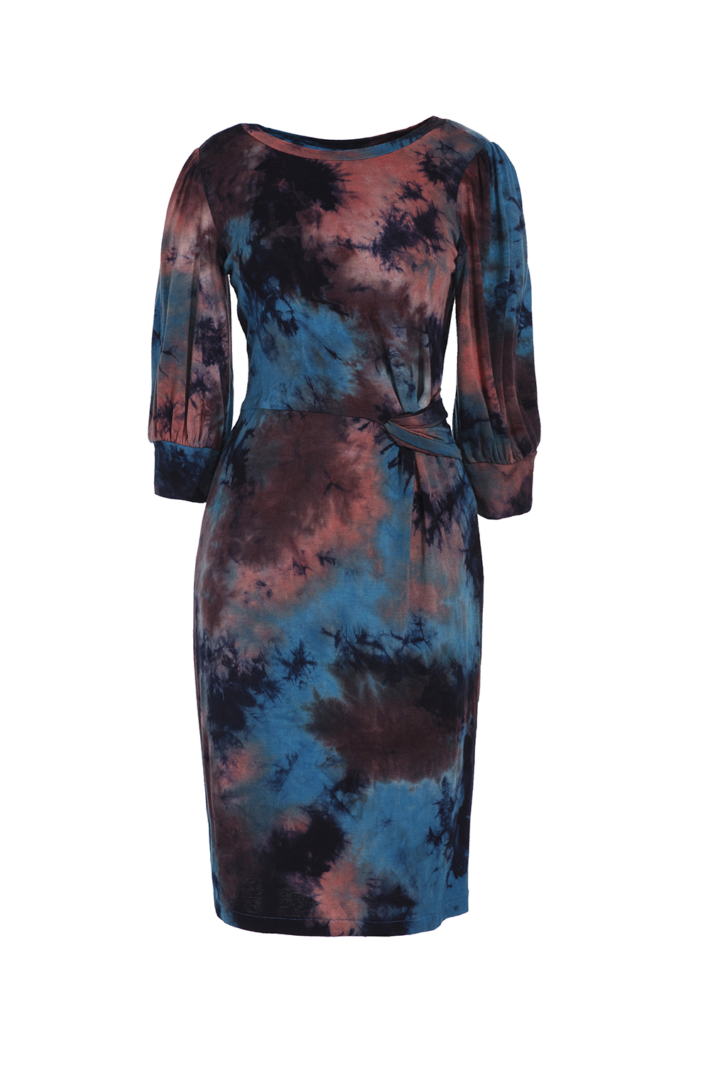 Đầm thun công sở họa tiết tie dye 