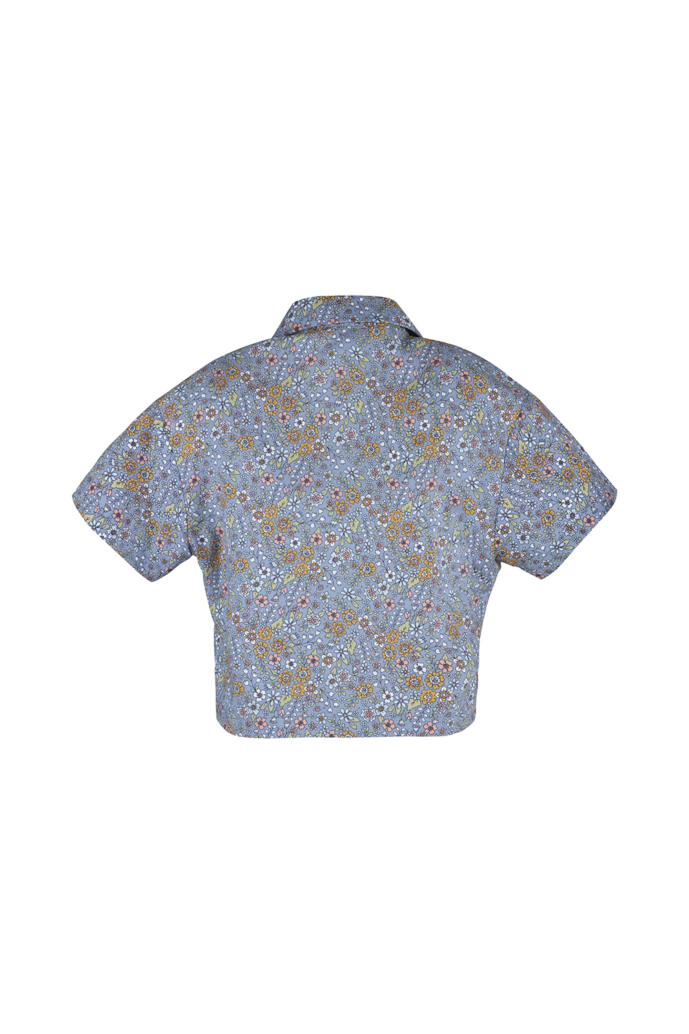 Áo sơ mi dáng ngắn họa tiết hoa 