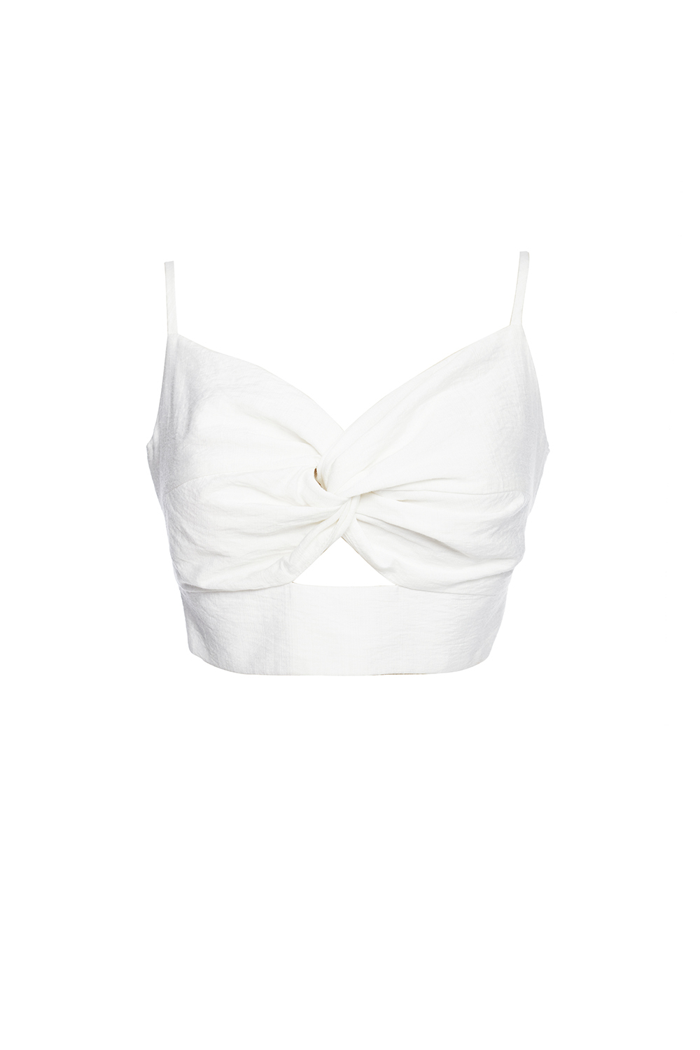 Áo croptop trắng hai dây cut-out