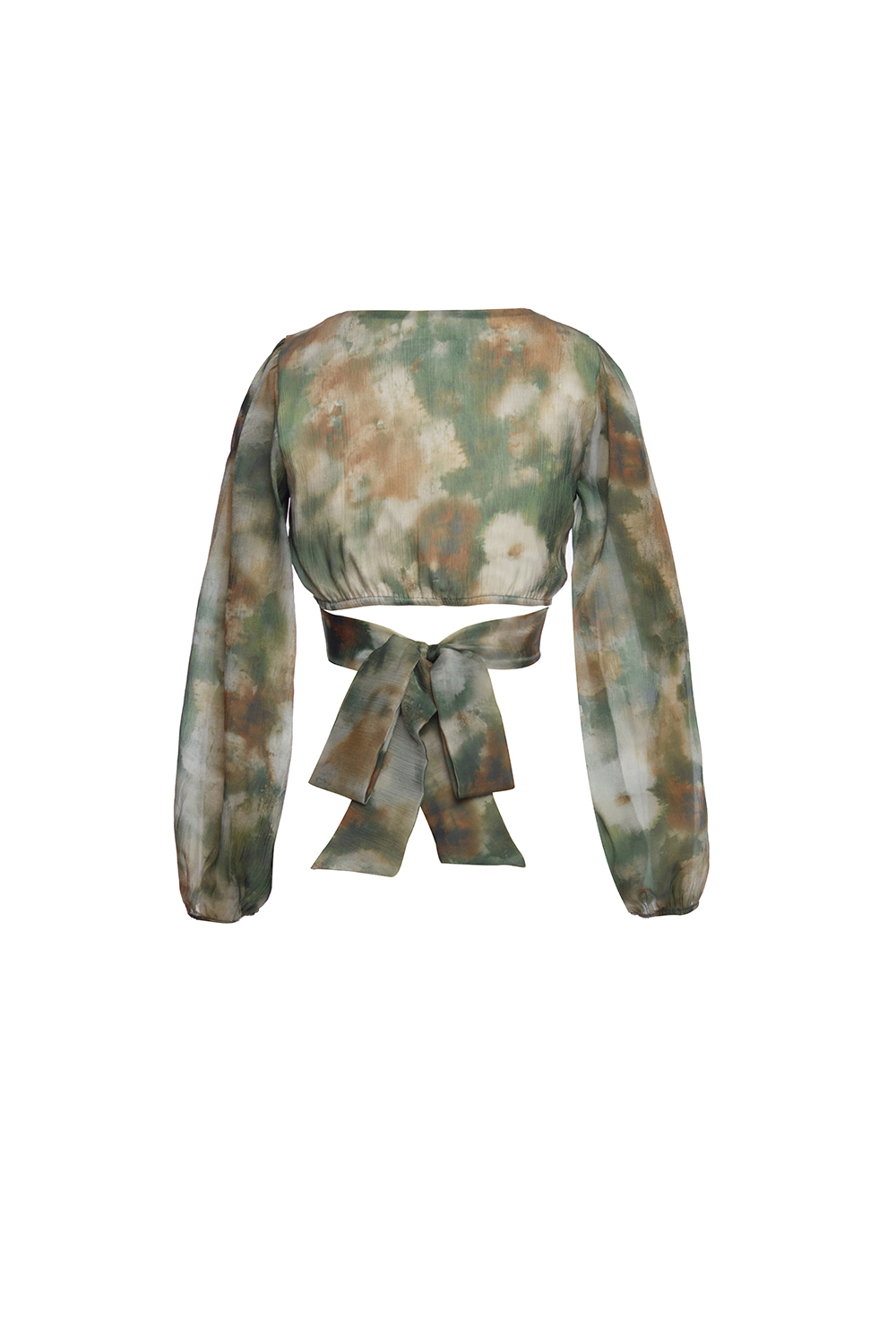 Áo croptop tay dài họa tiết tie dye