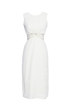 Đầm trắng ôm dáng dài eo cut-out