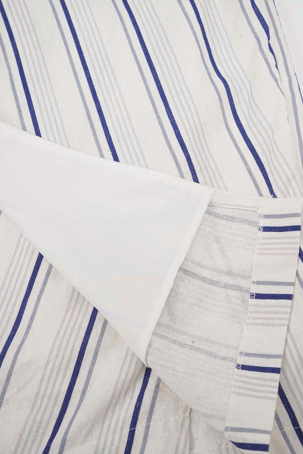 Đầm wrap dress sát nách kẻ sọc phối nơ 