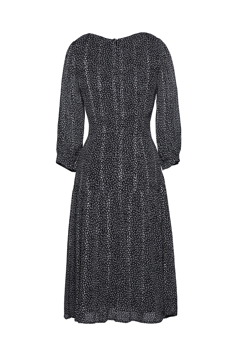 Đầm voan đuôi cá họa tiết tay lỡ 