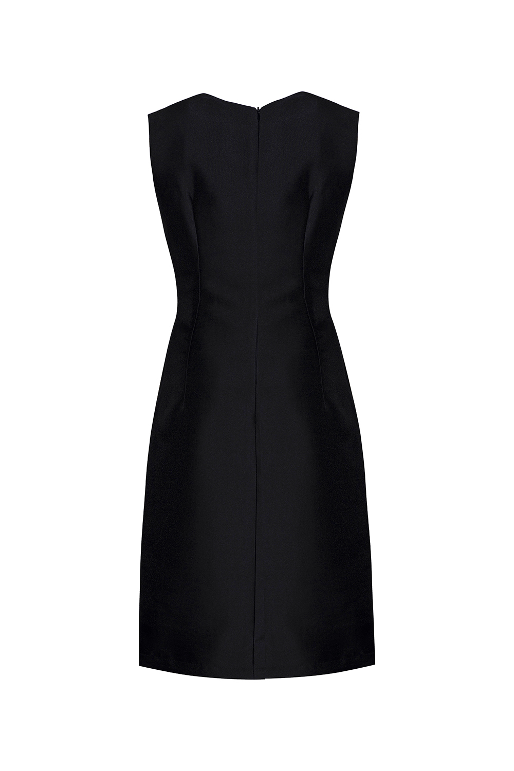 Đầm đen phối vàng dáng suông 