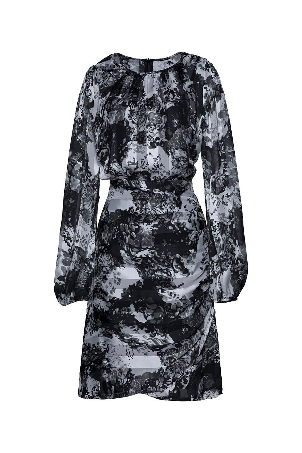 Đầm chữ A tay dài tùng đắp chéo 