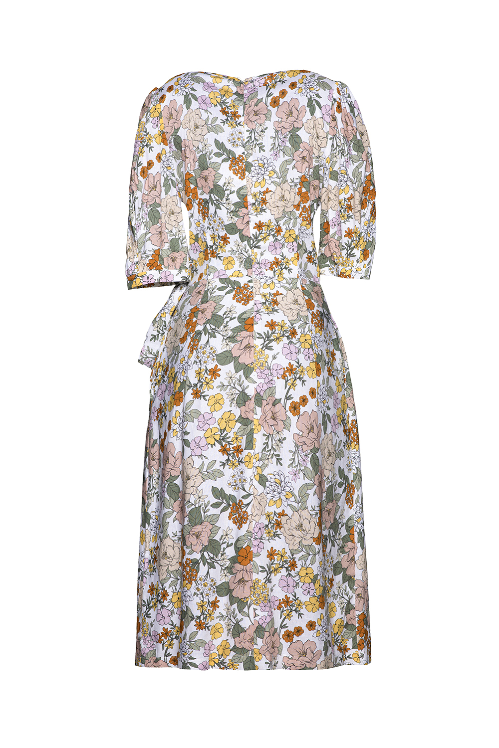 Đầm wrap dress hoa nhí eo phối nơ 