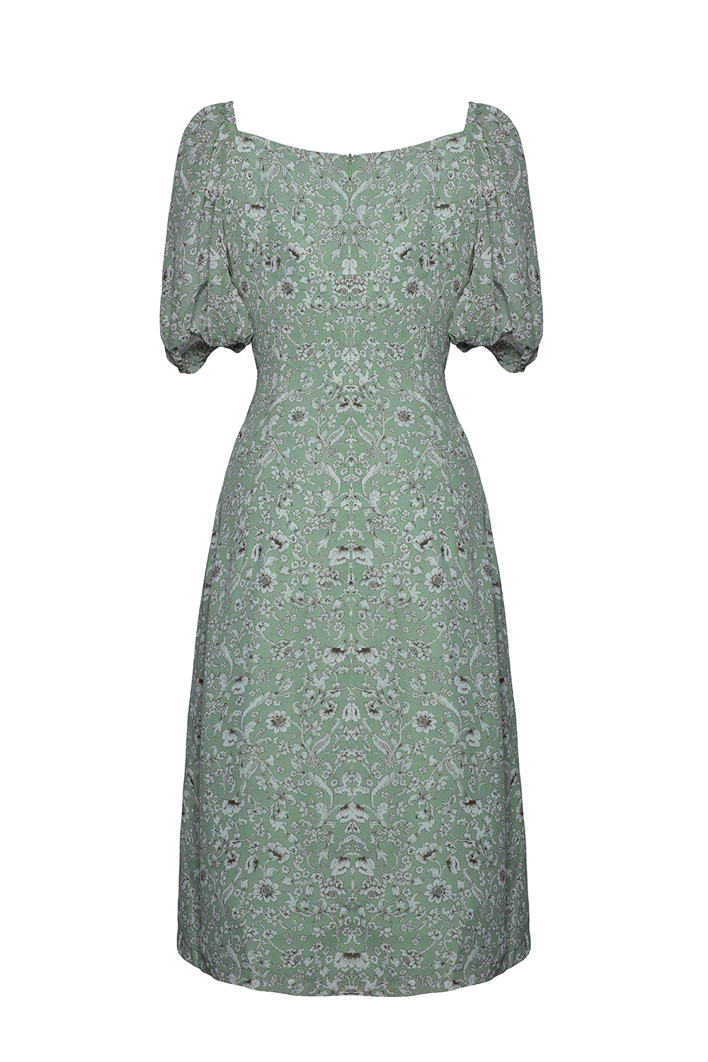 Đầm xòe hoa nhí nhấn eo cao 