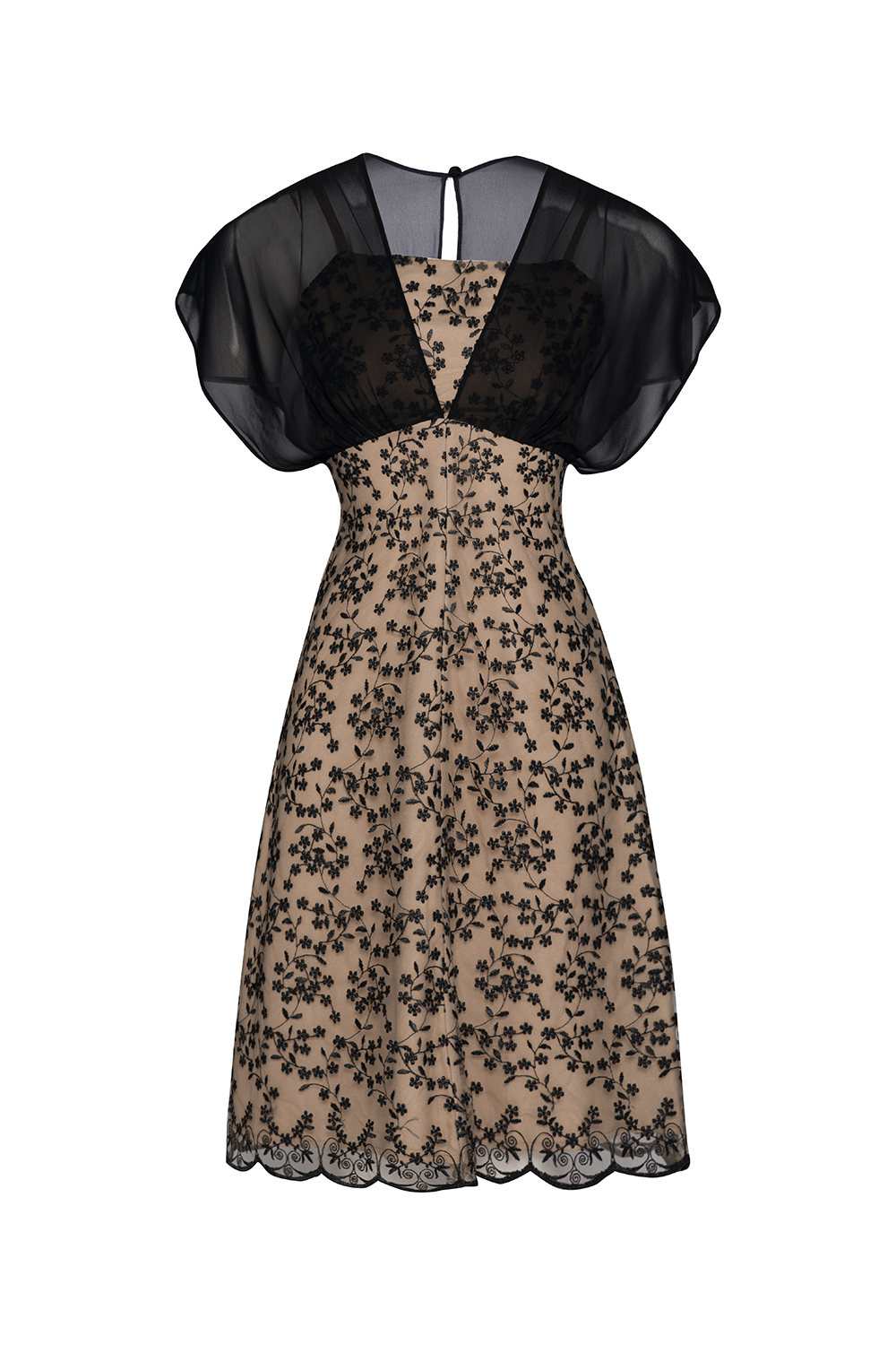 Đầm ren dáng chữ A họa tiết hoa thêu