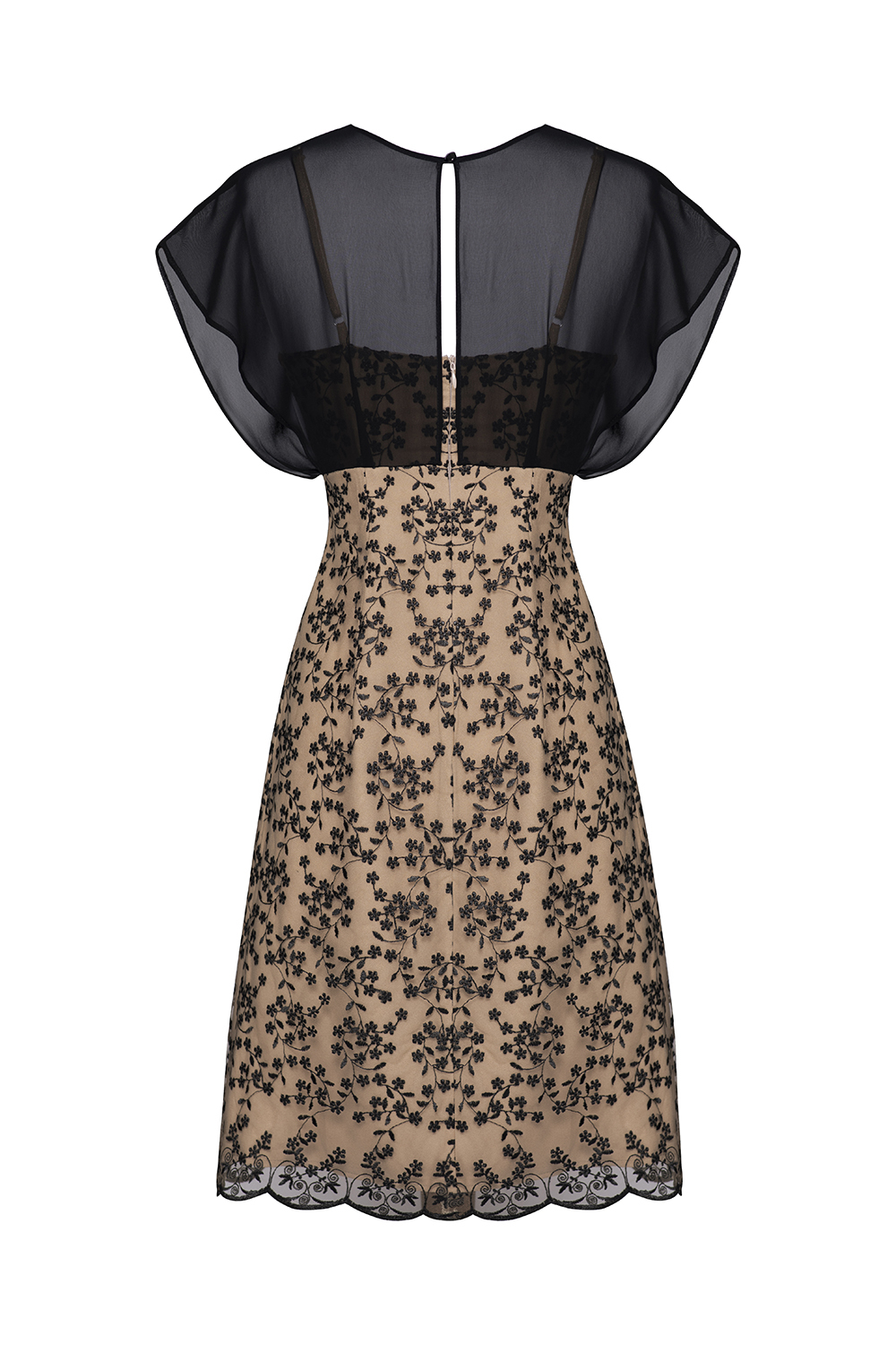 Đầm ren dáng chữ A họa tiết hoa thêu