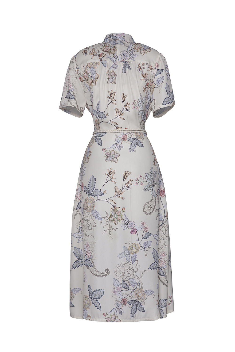 Đầm midi họa tiết hoa kèm thắt eo 