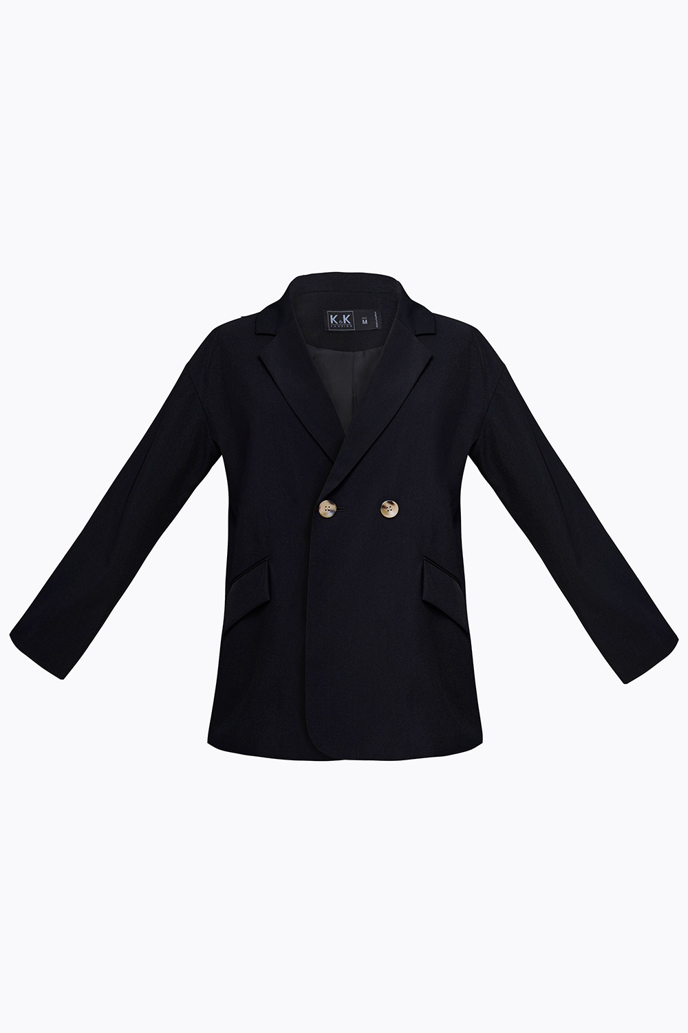 Áo khoác blazer đen 2 lớp túi đắp xéo 