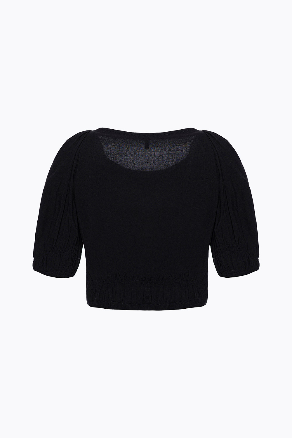 Áo croptop tay phồng màu đen 