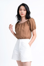 Áo croptop trễ vai bo chun 