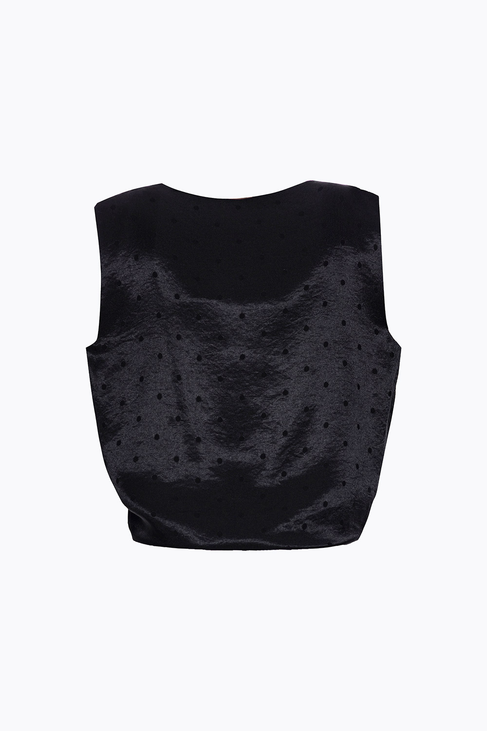 Áo kiểu vải lụa không tay màu đen