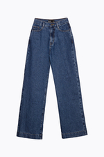 Quần jeans ống suông màu xanh đậm