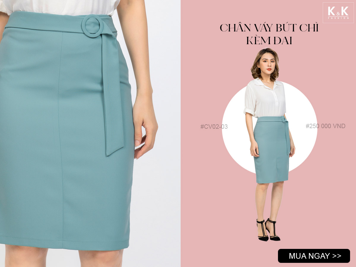 Chân váy bút chì kèm đai CV02-03