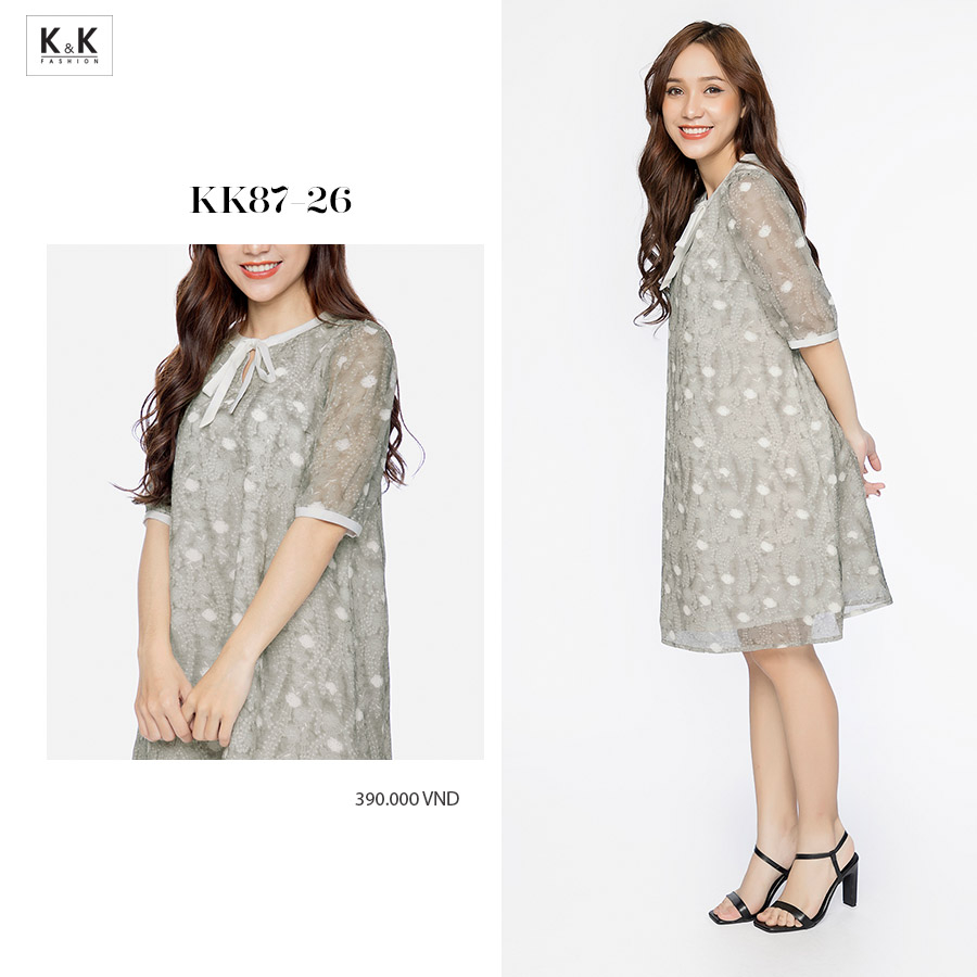 KK87-26 Đầm không tay thắt nơ