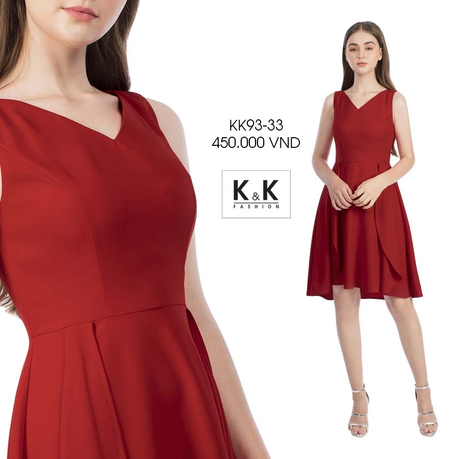 Đầm xòe phối bèo hai bên  KK93-33