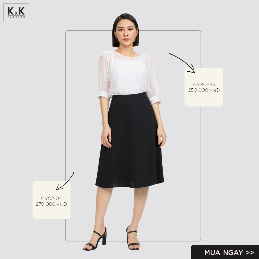 Áo kiểu cổ tròn tay lửng ASM04-19