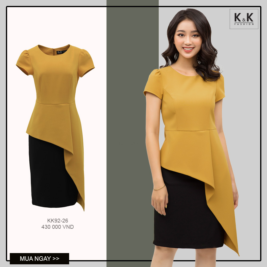 Đầm chữ A phối vạt chéo KK92-26