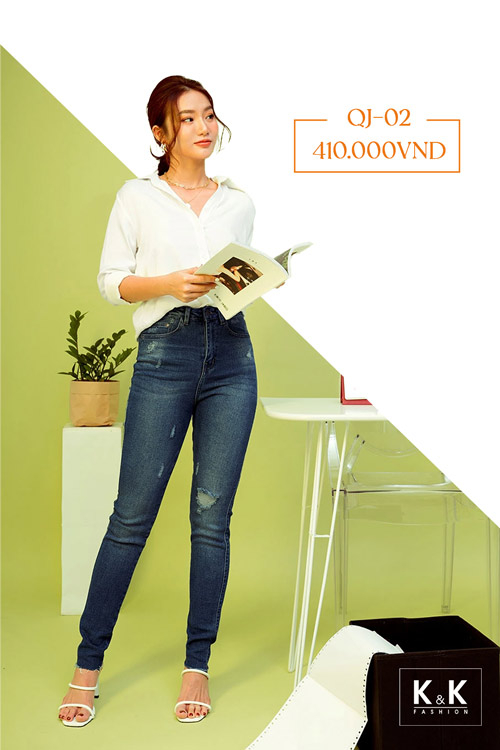 Quần jeans nữ skinny lưng cao QJ02