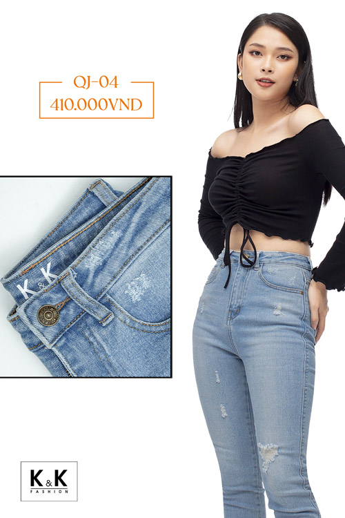 Quần jeans nữ lưng cao dáng skinny QJ04