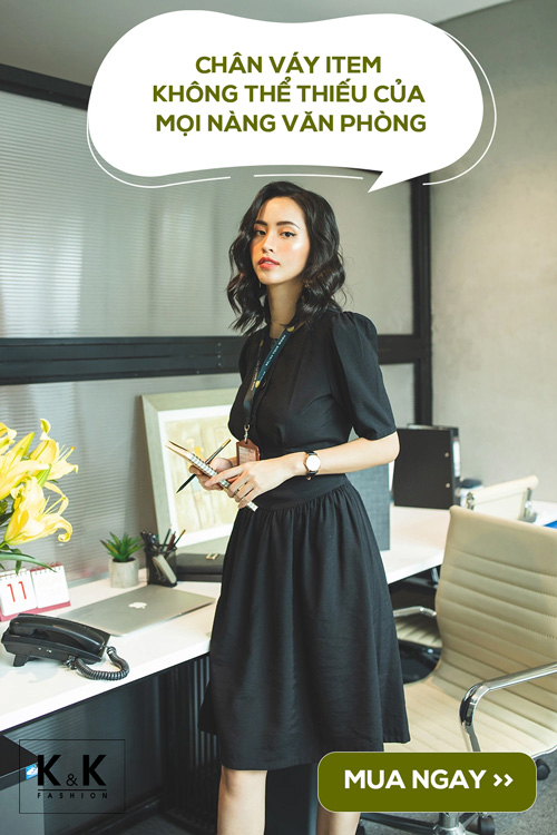 Chân váy dáng xòe màu đen CV02-40