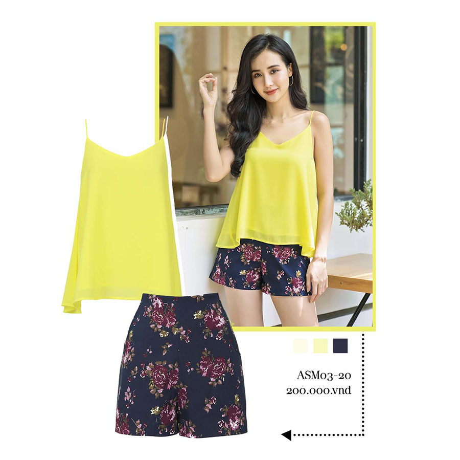 Áo hai dây chiffon trẻ trung  ASM03-20