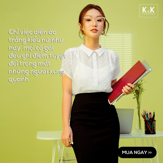 Áo trắng kiểu nữ cổ sen ASM06-33