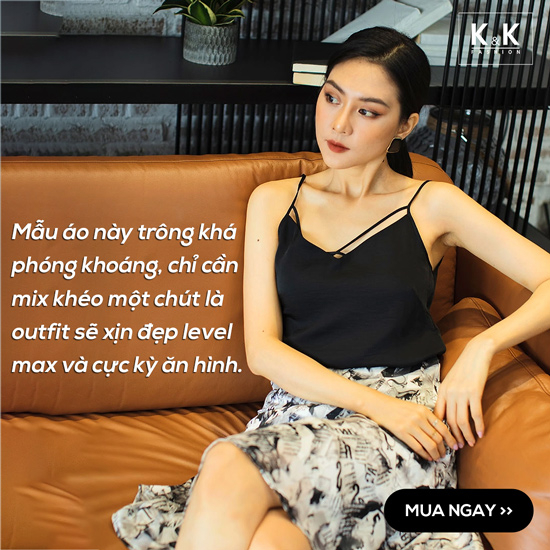 Áo nữ kiểu hai dây màu đen ASM06-07