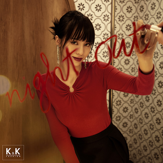 Áo thun trơn màu đỏ tay dài ASM08-15