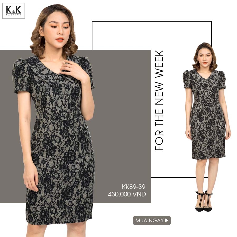 Đầm ôm body dự tiệc tay phồng KK89-39