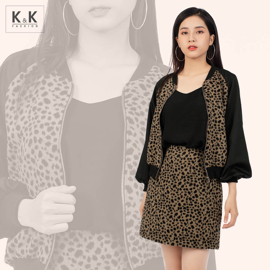 Áo khoác da beo màu nâu AK10-03