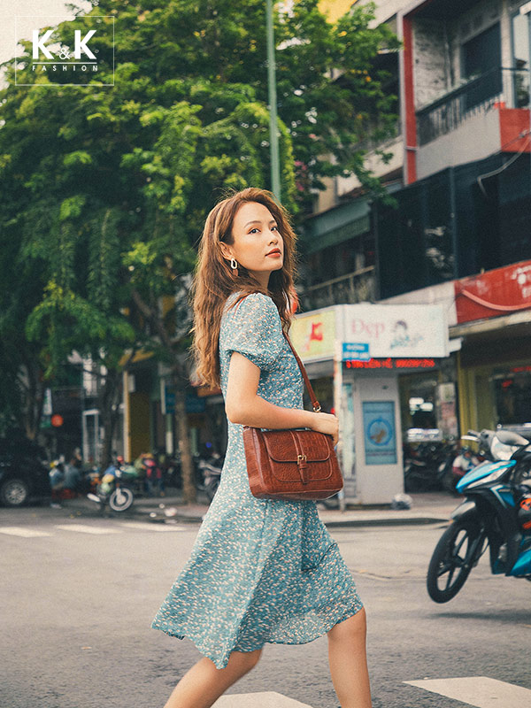 Đầm hoa nhí nhấn eo dễ thương KK97-08