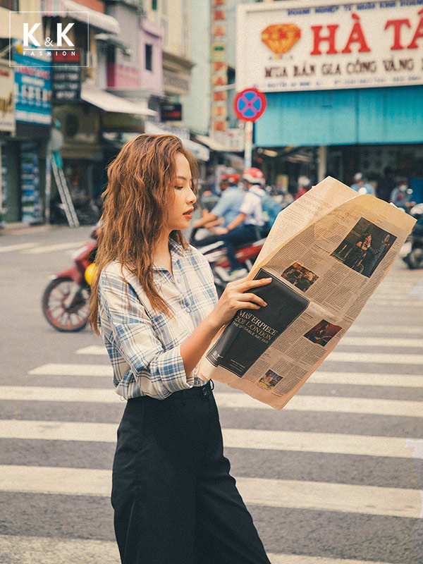 Áo sơ mi họa tiết caro dài tay ASM04-33