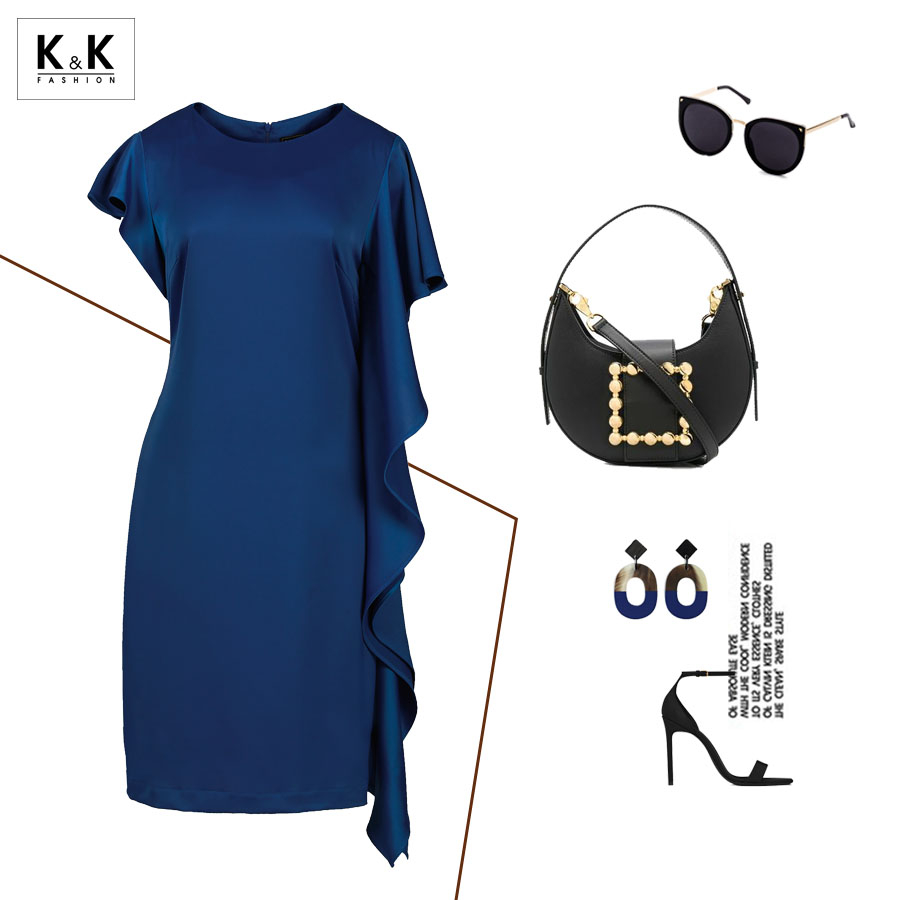 Đầm liền dáng suông phối bèo KK95-28