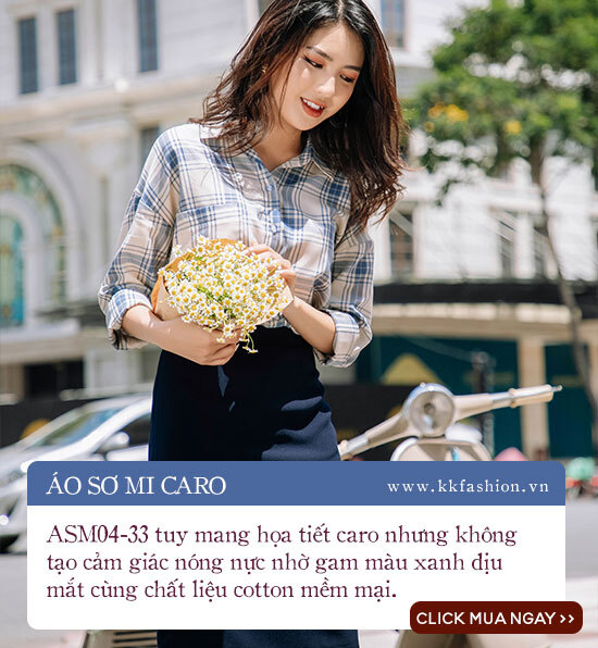 Áo sơ mi họa tiết caro dài tay ASM04-33