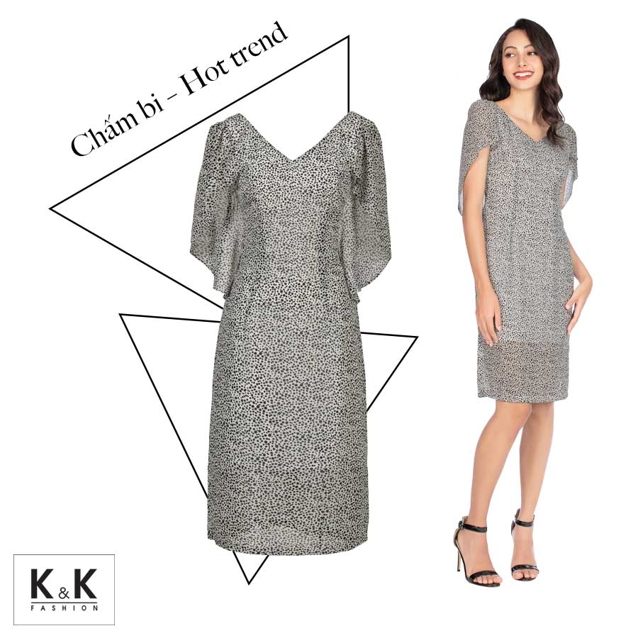 Đầm công sở họa tiết chấm bi KK96-24