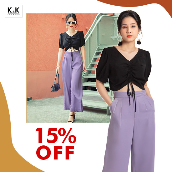 Áo cổ tim dây rút thắt nơ ASM05-07