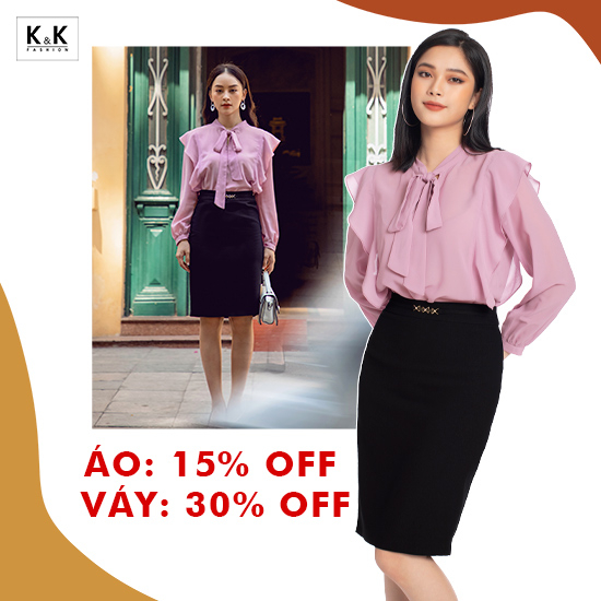 Chân váy bút chì đen phối phụ kiện CV02-16