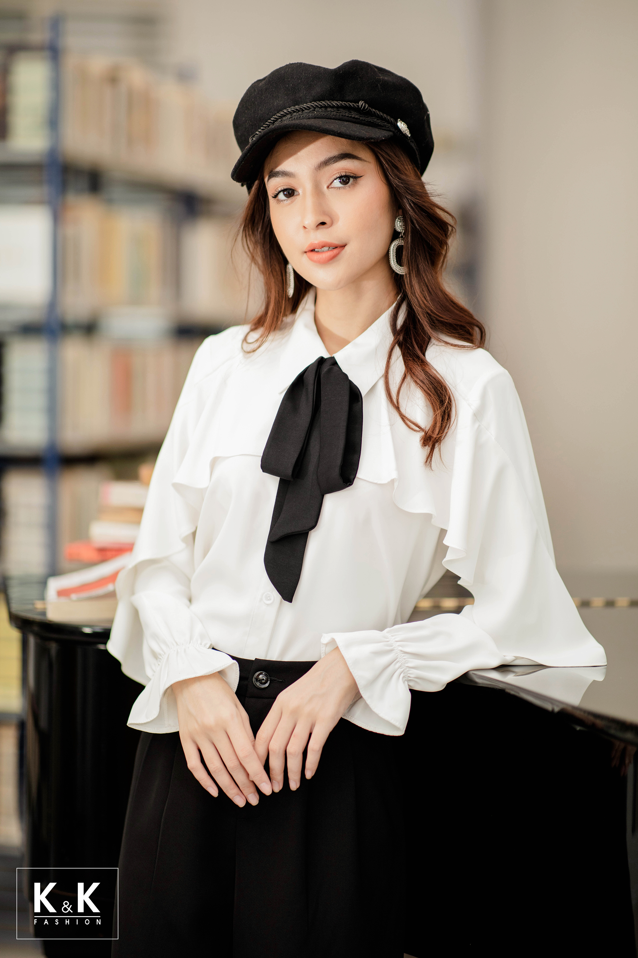 Áo sơ mi cổ nơ ASM05-10