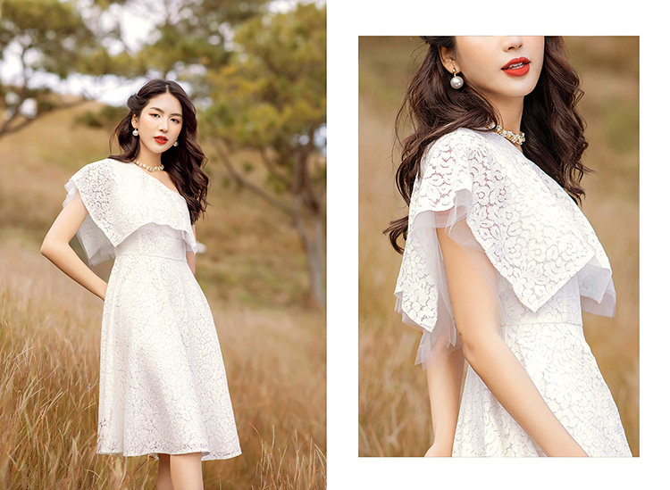 Đầm lệch vai dáng xòe HL15-13