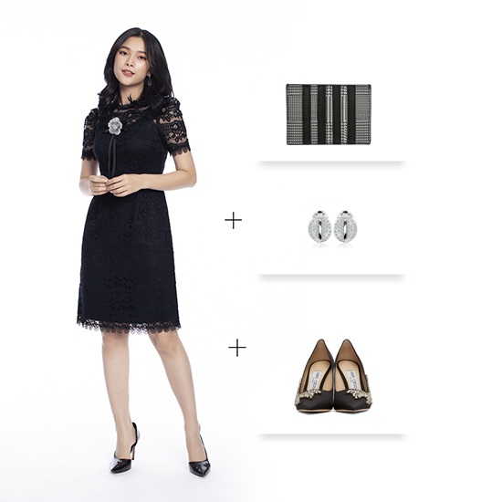 Đầm ren đính hoa form chữ A KK100-34