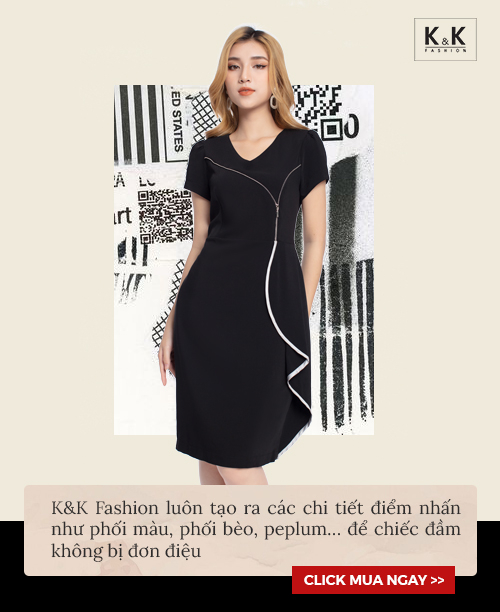 Đầm đen dáng chữ A phối bèo KK101-33