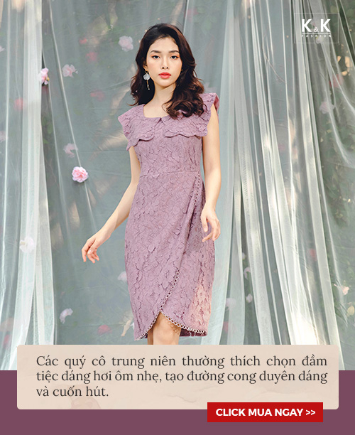 Đầm ren ôm tùng váy đắp chéo KK103-23