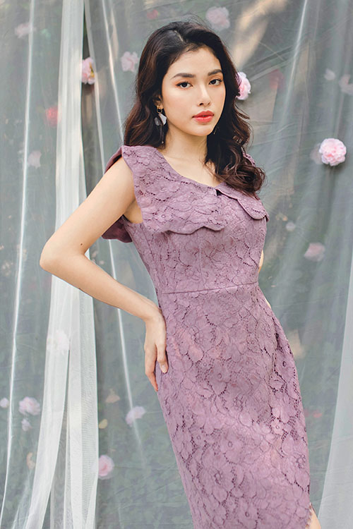 Đầm ren ôm tùng váy đắp chéo KK103-23