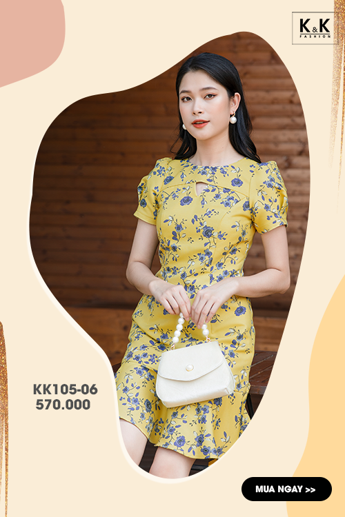 Đầm hoa đuôi cá dáng ôm KK105-06