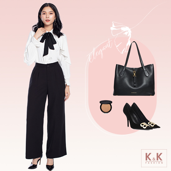 Quần tây suông rộng màu đen QCS01-39