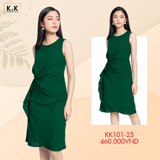 Đầm chữ A nhấn eo tùng đắp chéo KK101-25